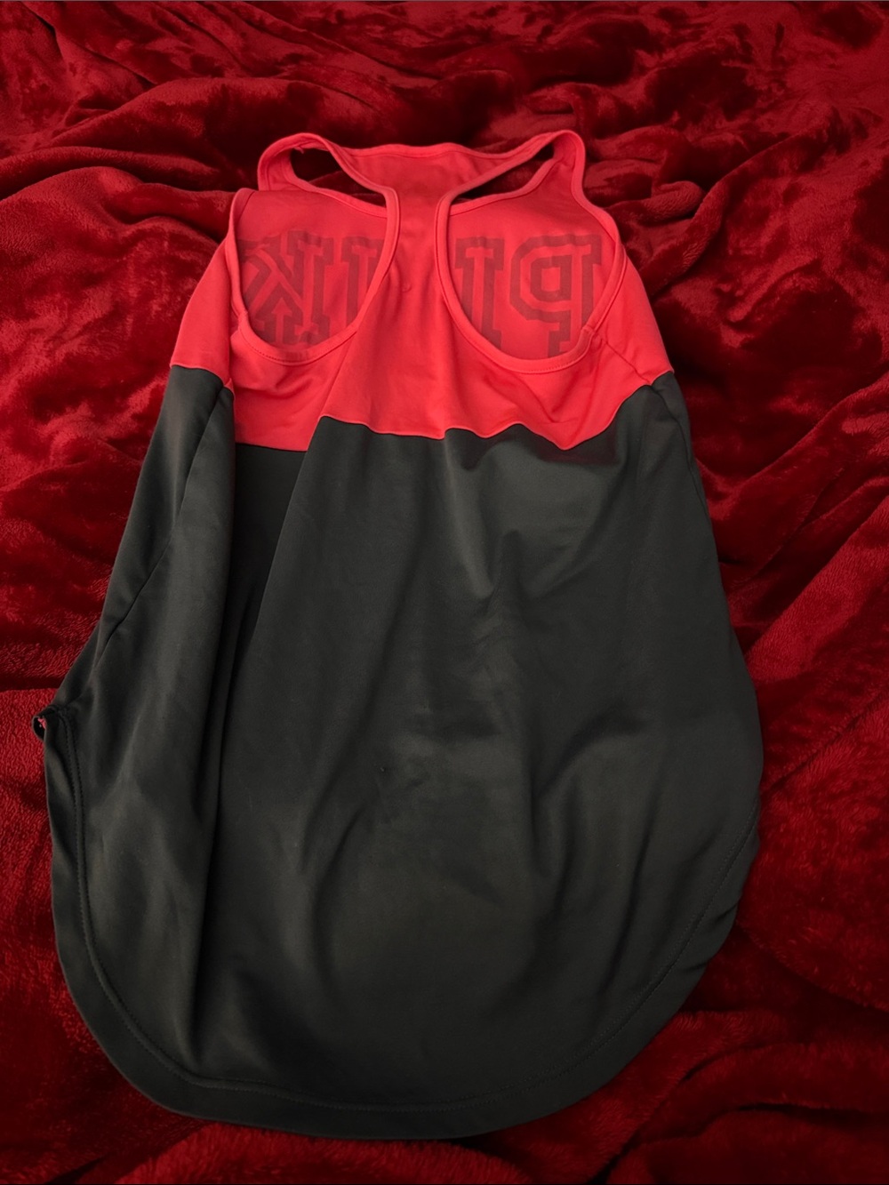 PINK Victoria's Secret Pink and Black Racerback Tank Top - Picture 3 of 3